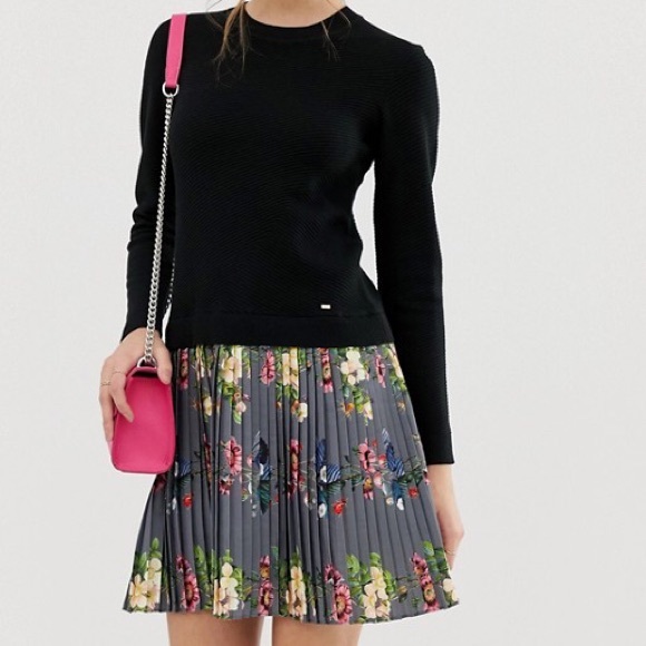 ted baker oracle pleat dress